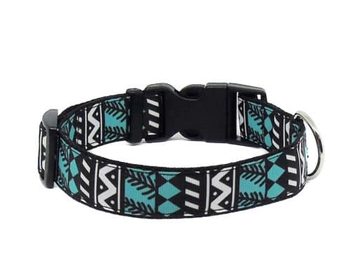 blue aztec dog collar