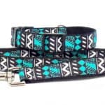 blue aztec collar and lead