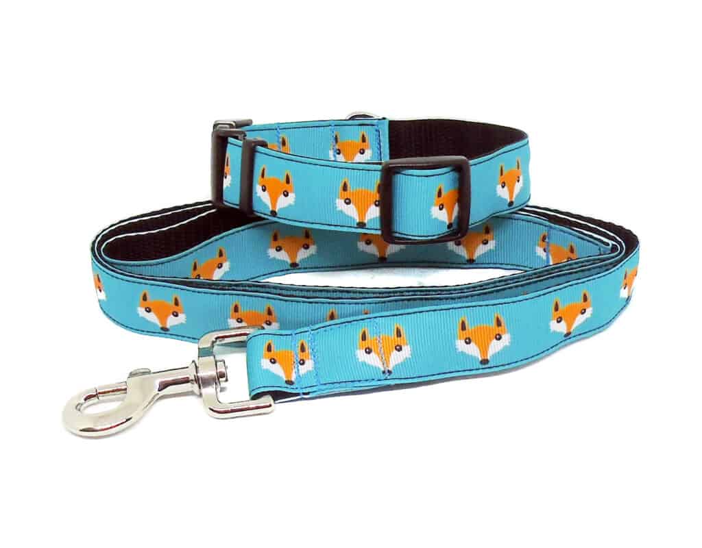 fox print collar and lead set