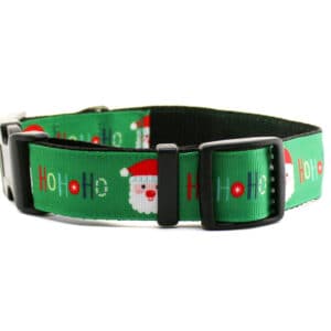 green santa dog collar