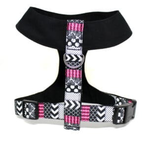 pink and grey dog harness