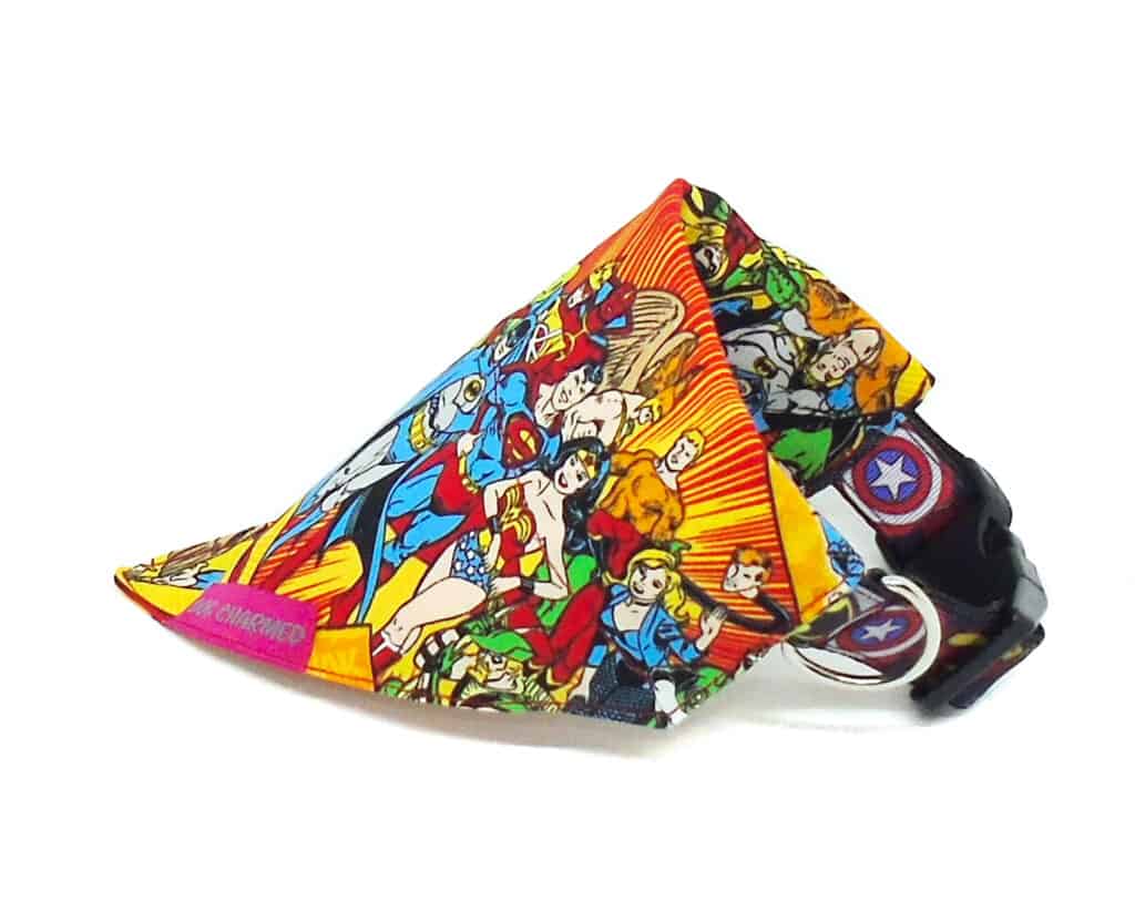 red superheroes bandana fabric