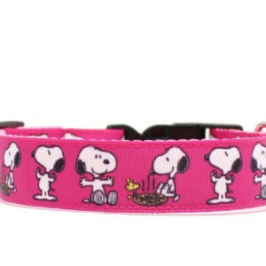 pink snoopy dog collar