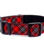 red tartan dog collar
