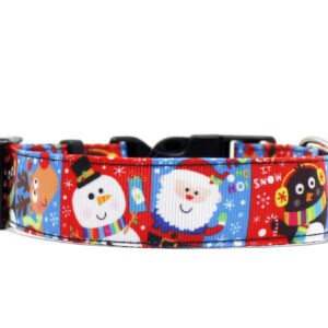red and blue santa collar